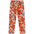 Girls Orange Floral Joggers, 1, hi-res